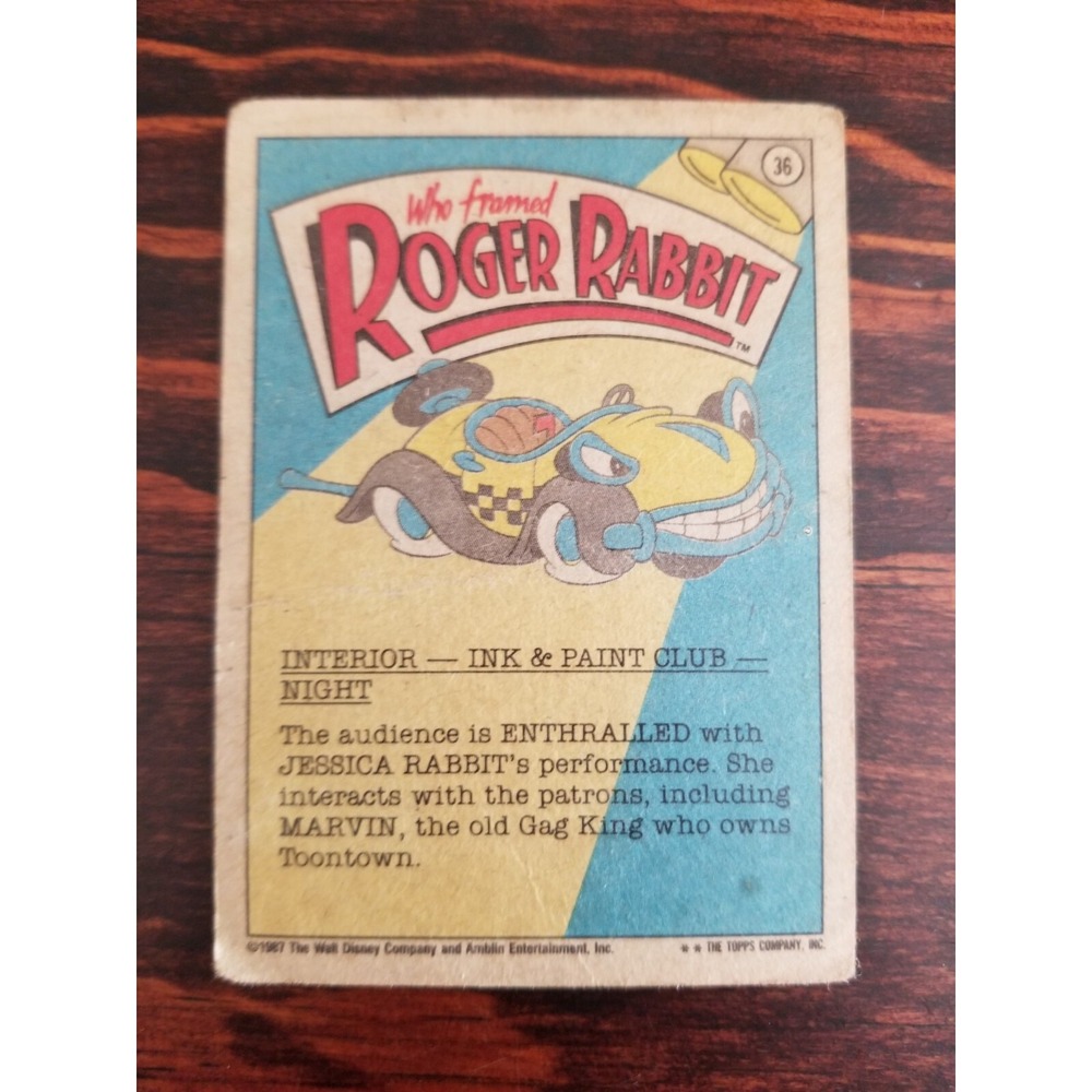 Who Framed Roger Rabbit Trading Card #36 Va-Va-Va-Voom Disney 1988